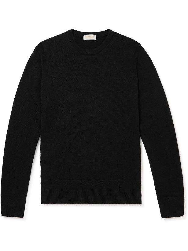 Photo: John Smedley - Niko Slim-Fit Recycled Cashmere and Merino Wool-Blend Sweater - Black
