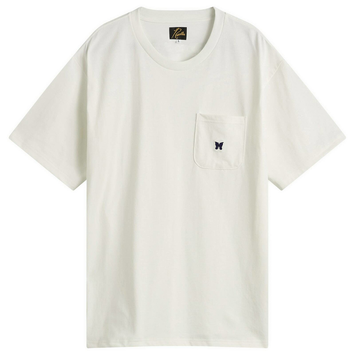 Needles Men's Papillion Pocket T-Shirt in White