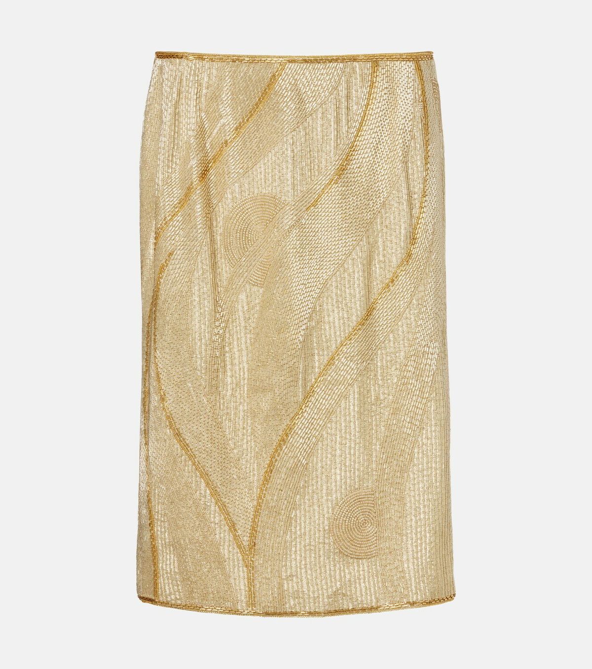 Versace Embellished crêpe de chine midi skirt