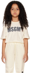 MSGM Kids Kids Off-White Cropped T-Shirt