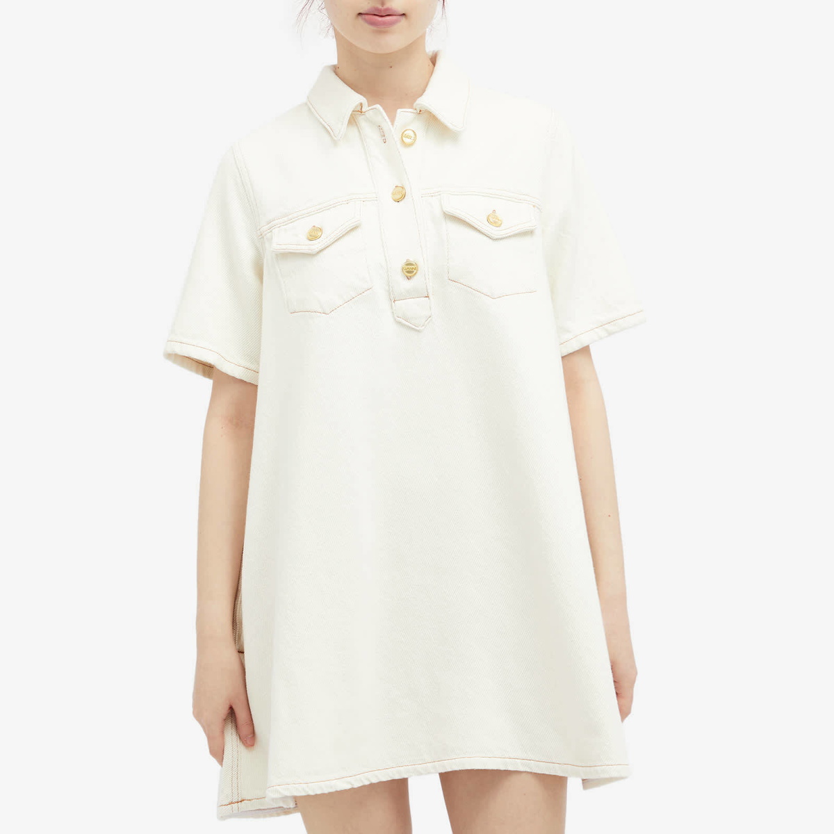 white christmas dresses Heavy Denim Mini Dress Tint Wash – hvit tråd