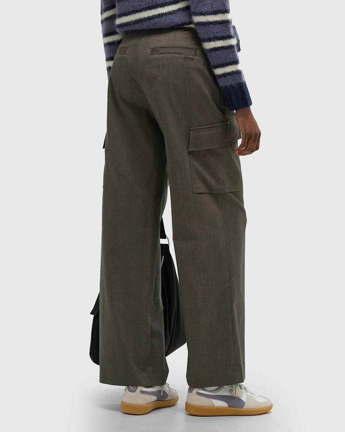 ØLÅF HERRINGBONE CARGO PANTS Brown Womens Casual Pant