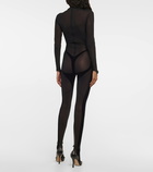 Wolford - x Mugler Flock Shaping paneled catsuit