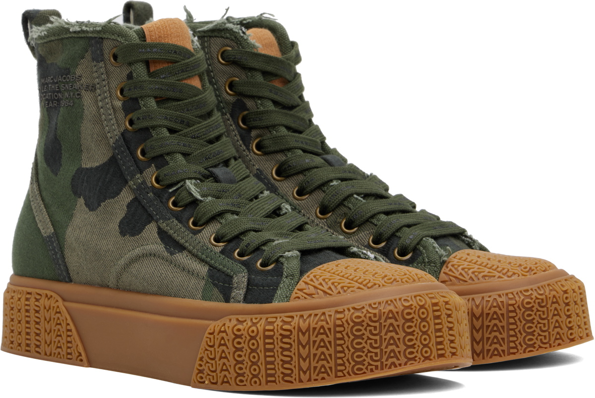 Marc Jacobs Khaki 'The Camo Jacquard' High Top Sneakers Marc