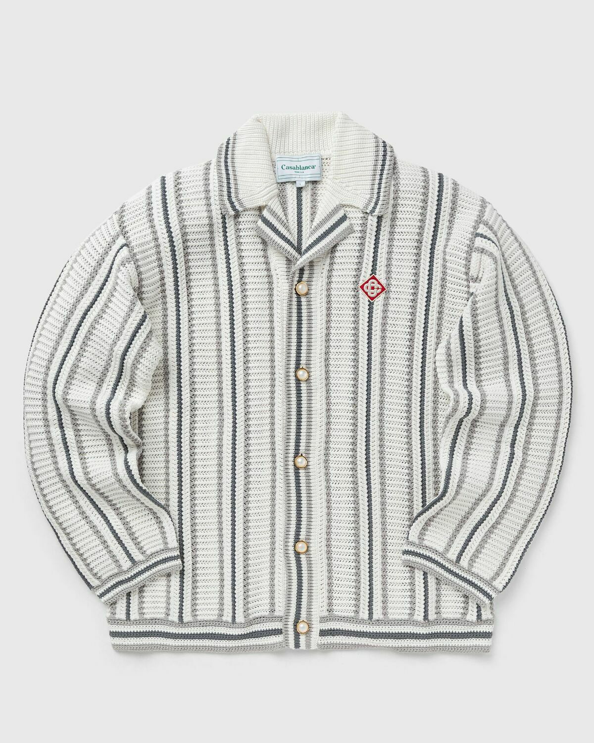 Casablanca Crochet Textured Shirt Grey Zippers & Cardigans Casablanca Crochet Textured Shirt Grey Zippers & Cardigans