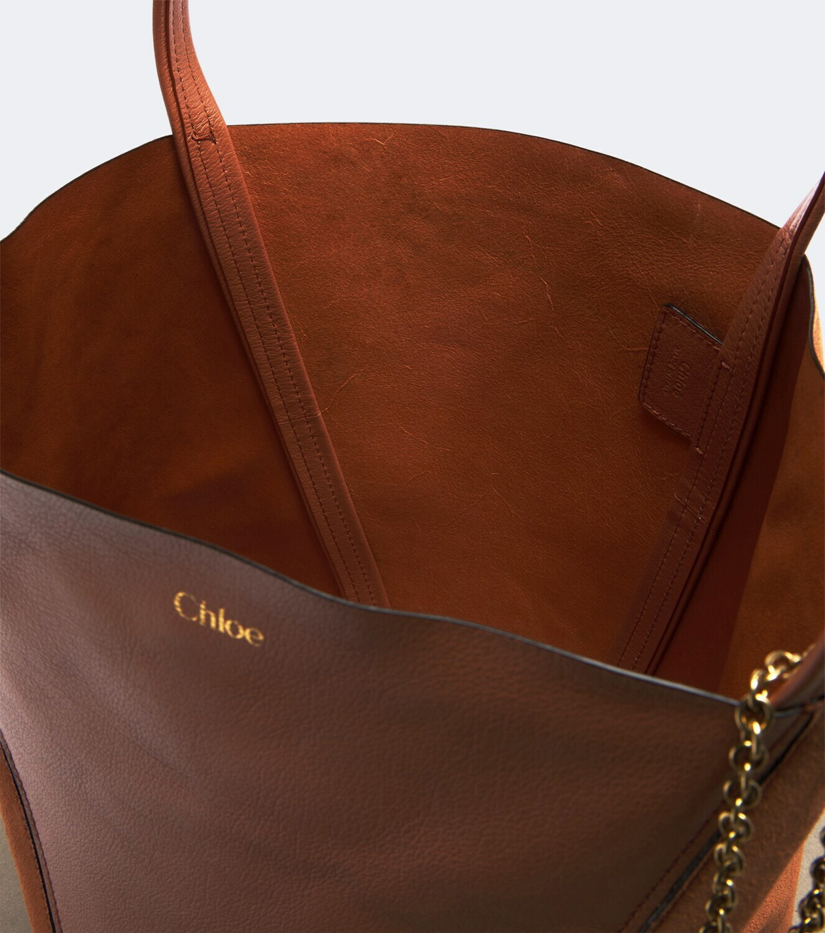 Chloé Chloé Spin Medium leather and suede tote bag