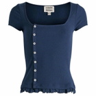 Damson Madder Women's Posie Short Sleeve T-Shirt in Navy