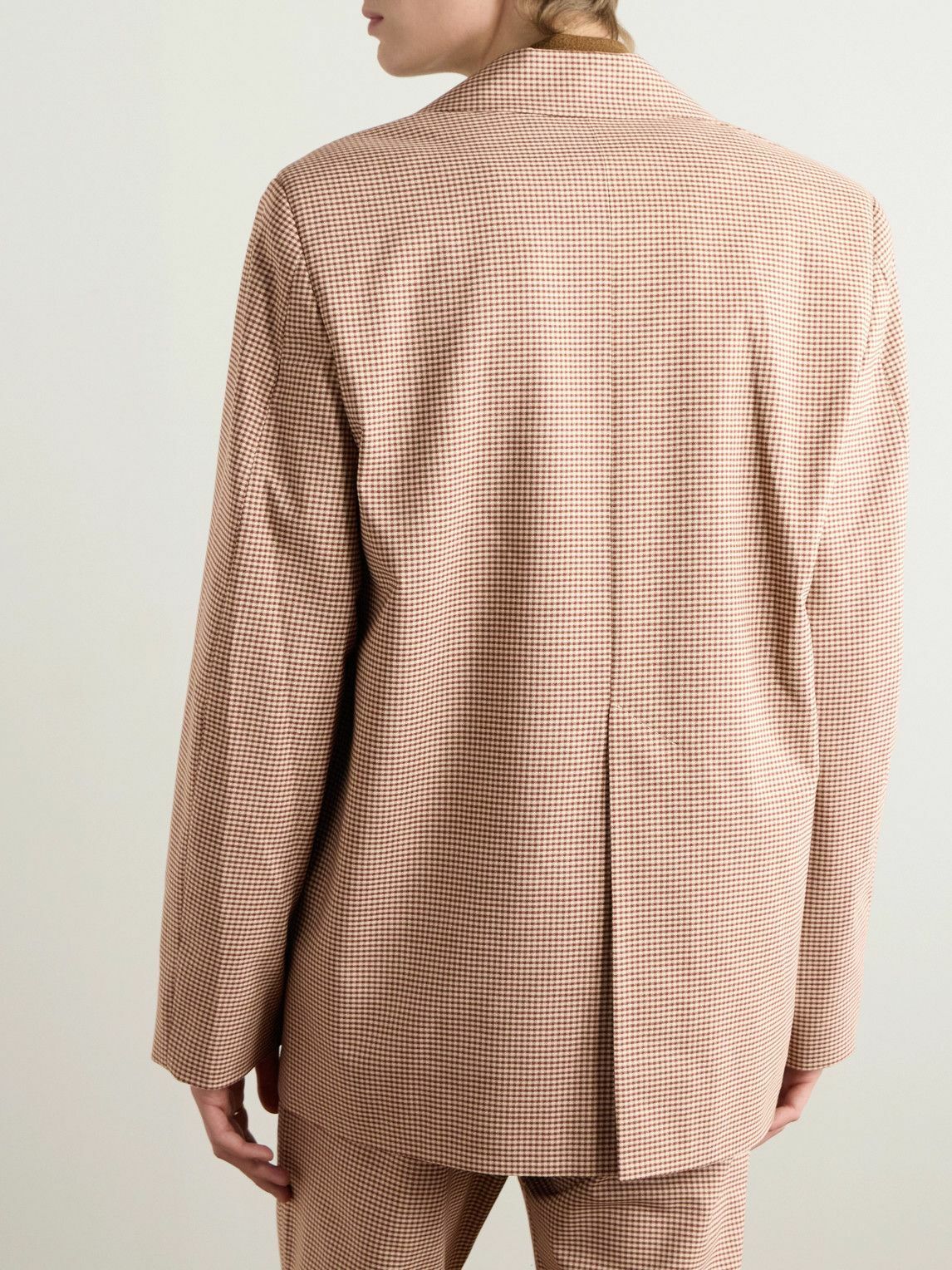 Séfr - Insight Gingham Woven Suit Jacket - Brown