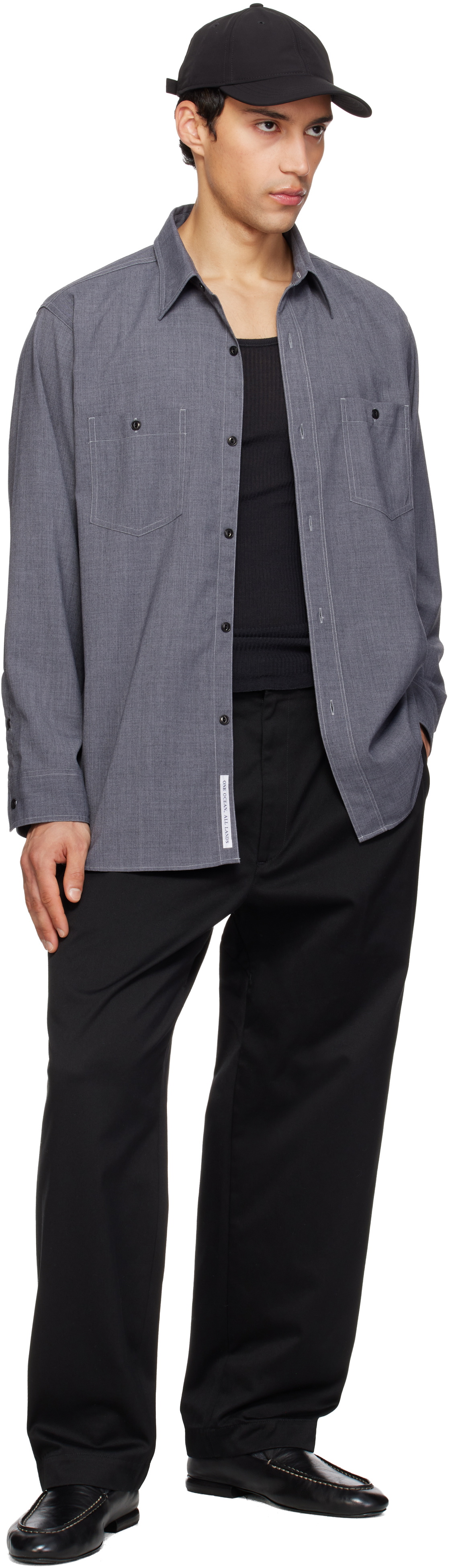 nanamica Black Double Pleated Chino Trousers