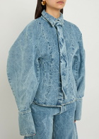 A.W.A.K.E Mode Tie-neck Washed Denim Shirt Indigo
