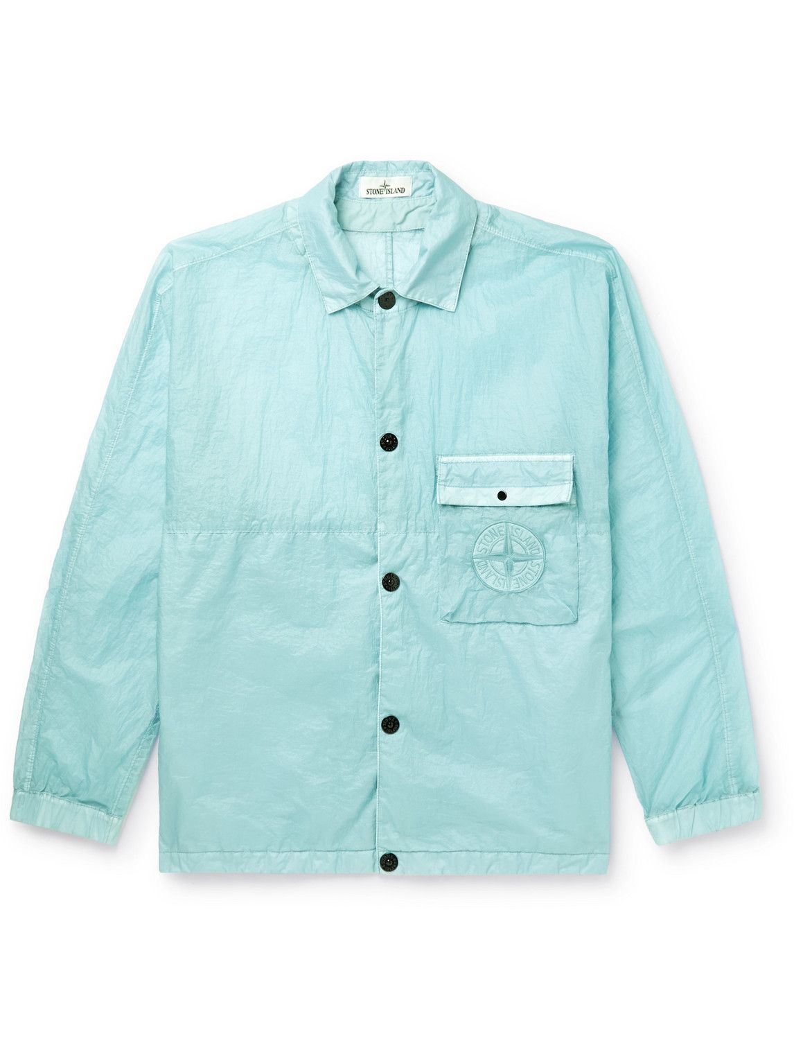 Stone Island - Logo-Appliquéd Garment-Dyed Nylon Tela Overshirt