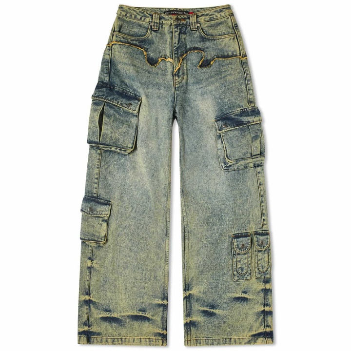 Photo: Andersson Bell Women's Simiz Denim Cargo-Jeans in Coated Yellow