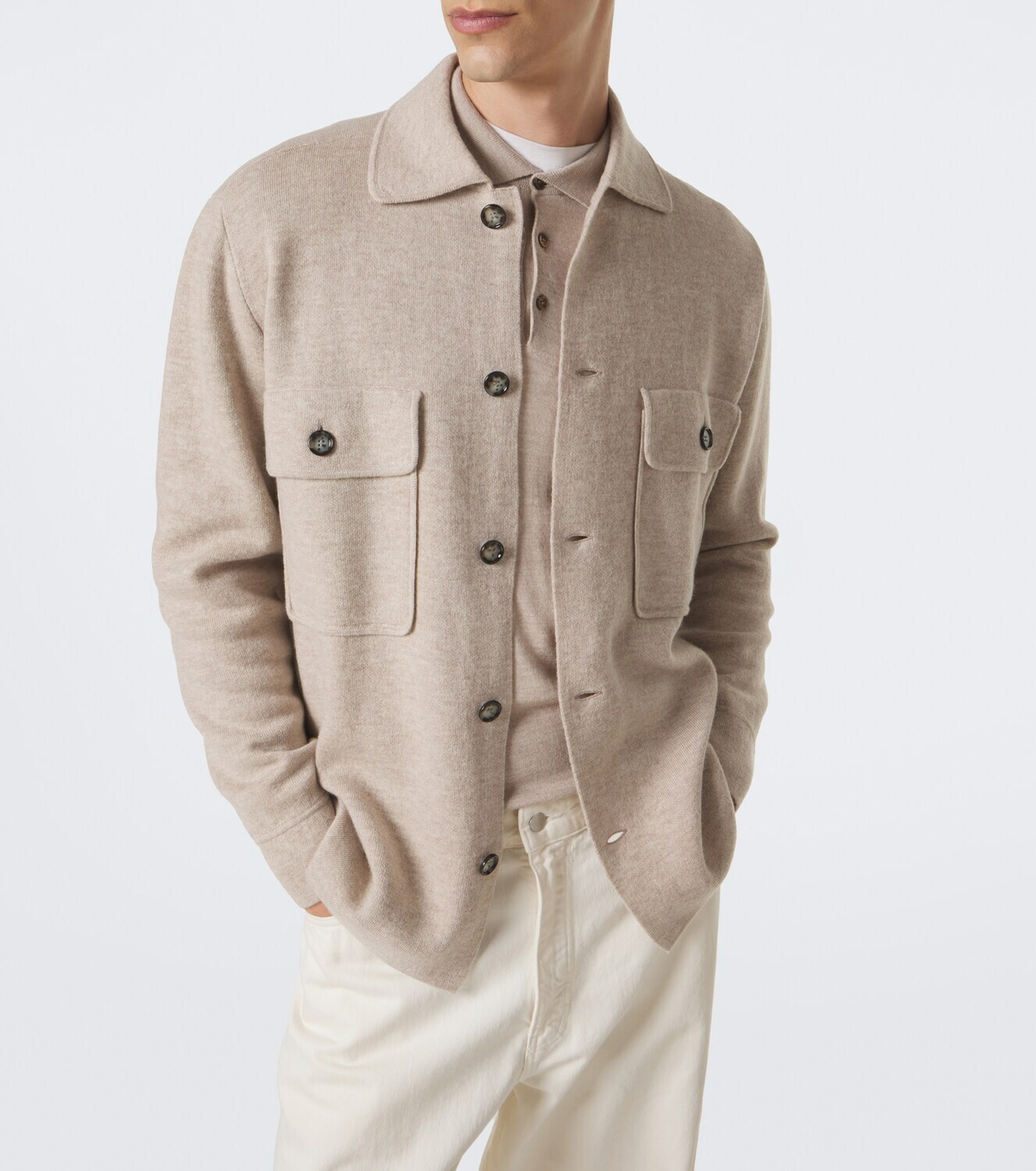 Allude Knitted wool and cashmere cardigan