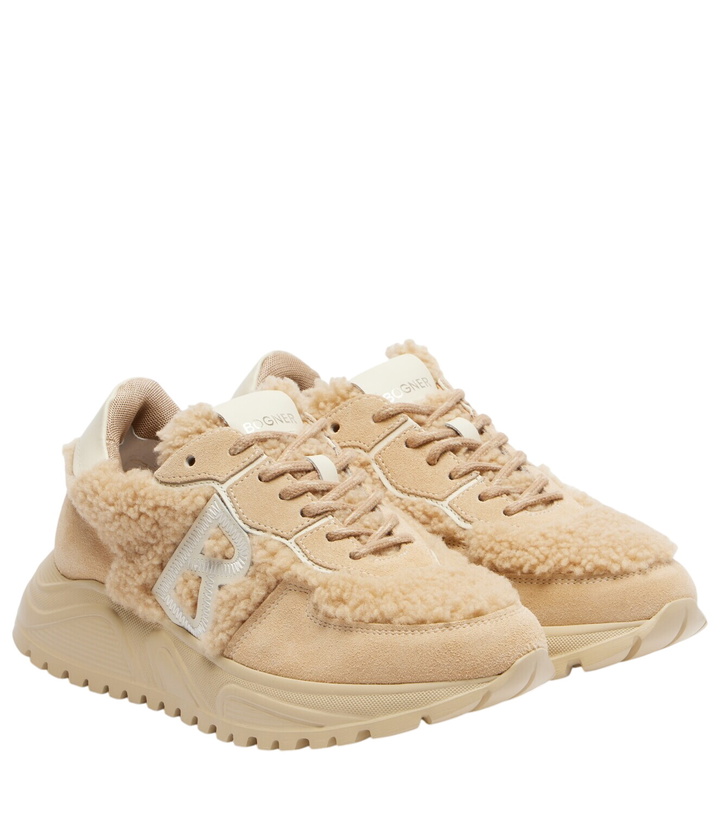 Photo: Bogner Malaga 27 suede-trimmed shearling platform sneakers
