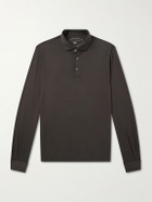 FEDELI - Cotton-Jersey Polo Shirt - Brown