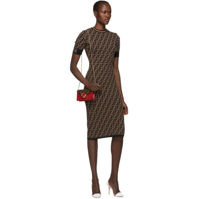 Fendi Brown Knit Forever Fendi Dress