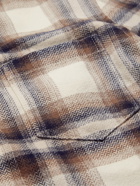 JOHN ELLIOTT - Checked Herringbone Cotton-Flannel Shirt - Neutrals - M