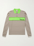 Versace - Polo Striped Cotton Jersey Polo Shirt - Neutrals