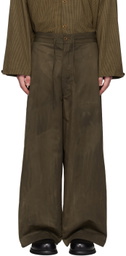 Aviva Jifei Xue Khaki Relaxed Drawstring Trousers
