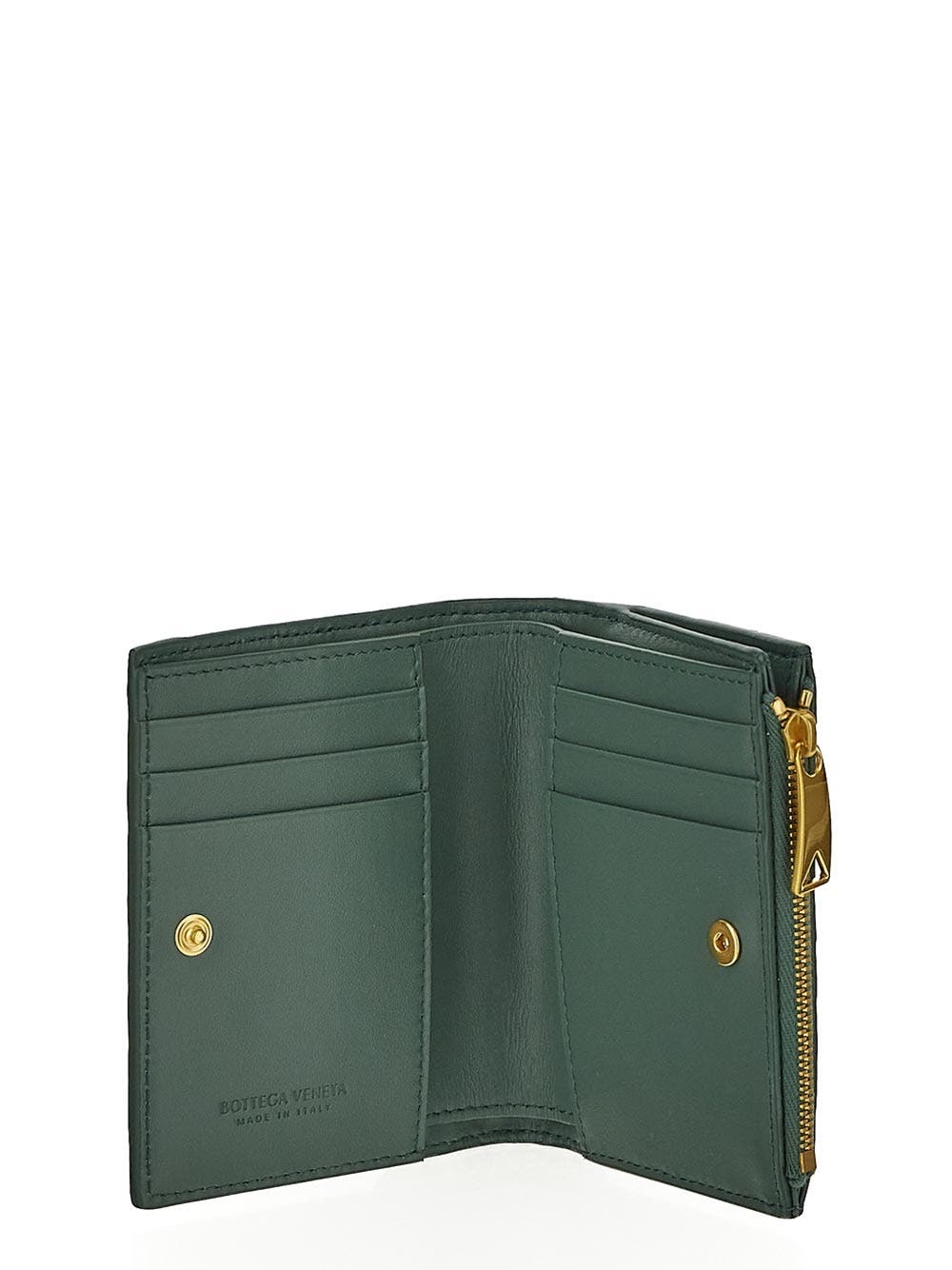 Bottega Veneta Small Intrecciato Bi Fold Zip Wallet