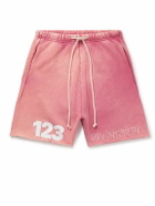 RRR123 - Gymbag Frayed Logo-Print Embroidered Cotton-Jersey Shorts - Pink