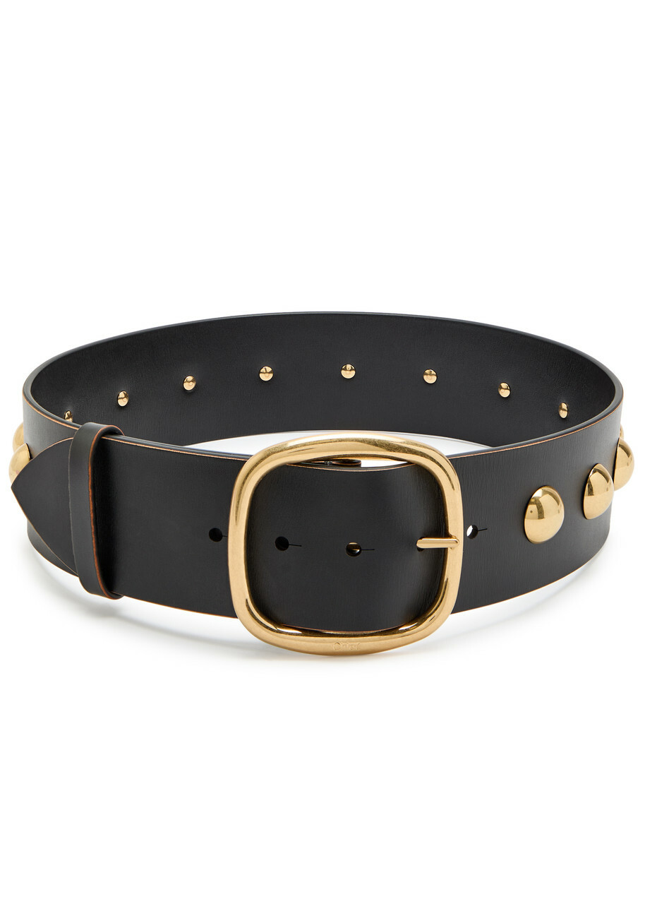Chloe The Chloé Midnight Stud-embellished Leather Belt Black