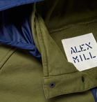 Alex Mill - Shell-Trimmed Loopback Cotton-Jersey Half-Placket Sweatshirt - Army green