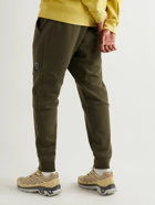 C.P. Company - Tapered Panelled Logo-Appliquéd Cotton-Jersey Sweatpants - Green