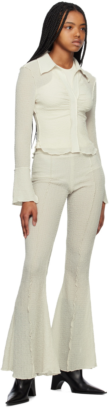 Yuzefi Off-White Flared Trousers