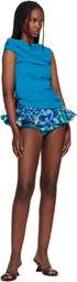 Dries Van Noten Blue Ruffled Briefs