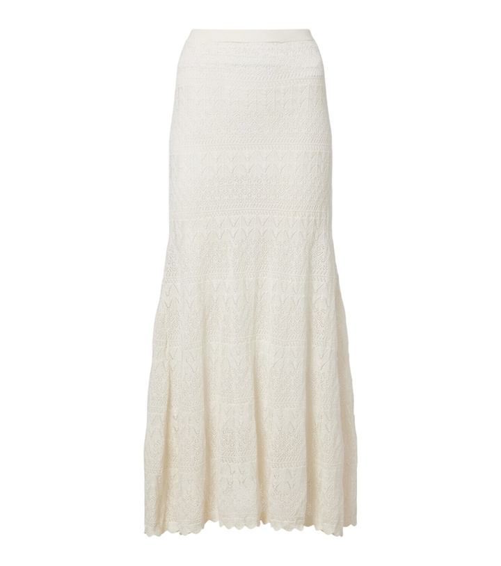 Photo: Self-Portrait Pointelle midi skirt