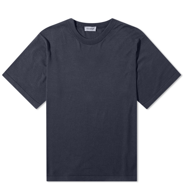 Photo: John Smedley Men's Tindall Knitted T-Shirt in Navy