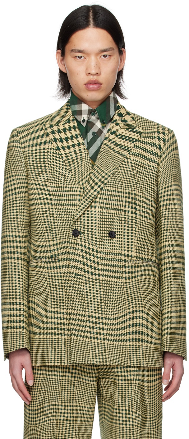 Photo: Burberry Green & Beige Double-Breasted Blazer