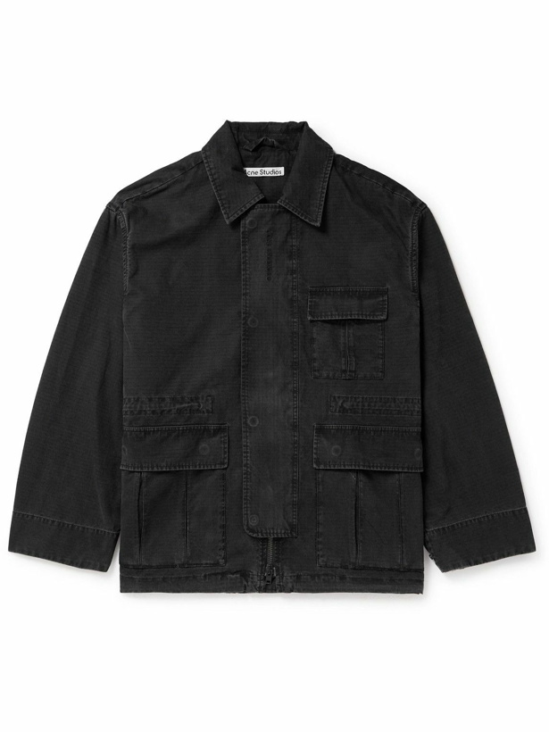 Photo: Acne Studios - Ostera Oversized Garment-Dyed Cotton-Ripstop Chore Jacket - Black