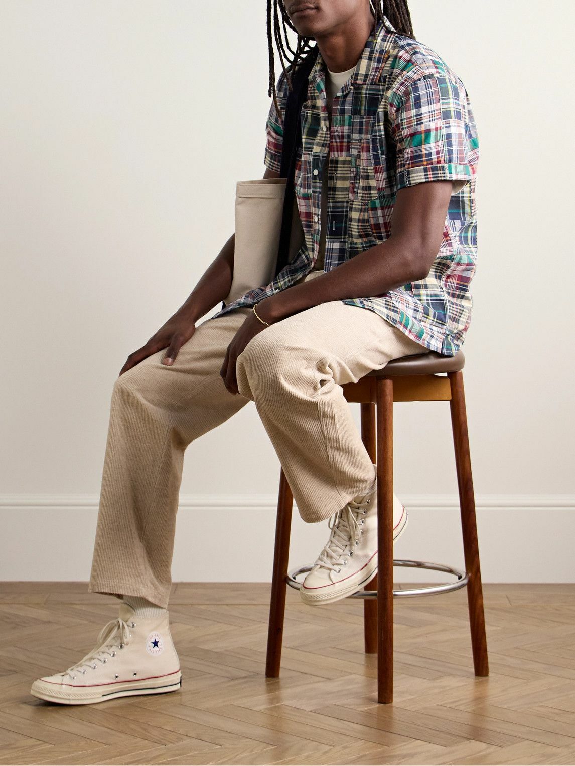 Alex Mill - Convertible-Collar Patchwork Checked Cotton-Madras Shirt - Multi