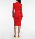 Loewe Zip-up wool-blend midi dress