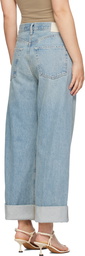 Citizens of Humanity Blue Ayla Baggy Cuffed Crop Jeans