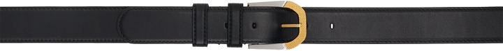 Photo: The Row Black Art Deco Box Calf Leather Belt