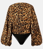 Alaïa Oversized animal-print bodysuit