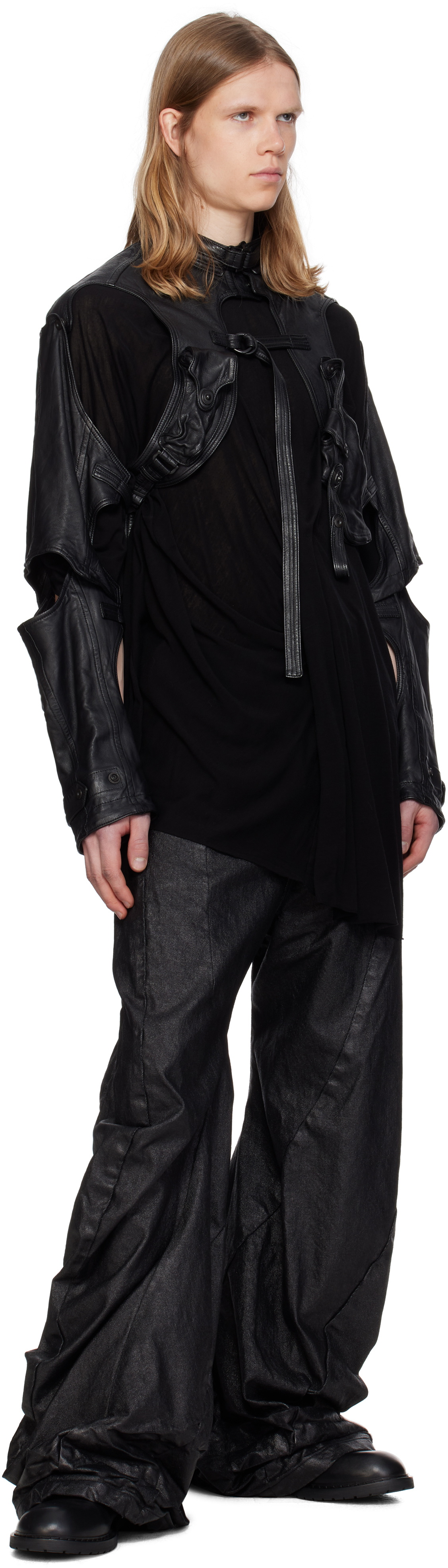 Julius Black Ekso Shell Leather Jacket