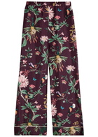 LA Double J Zooflora Printed Silk-twill Trousers Multicoloured