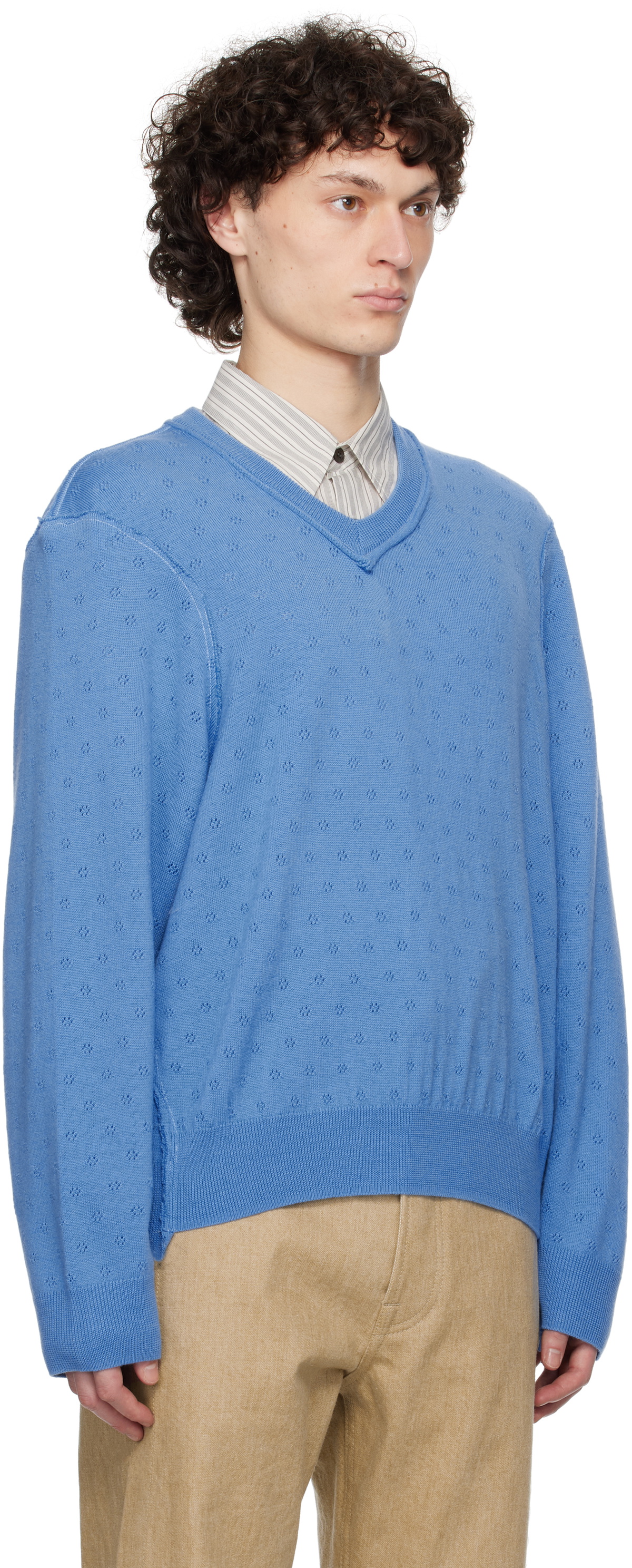 Camiel Fortgens Blue Frankenstein V-Neck Sweater