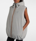 Loewe x On hooded striped puffer vest