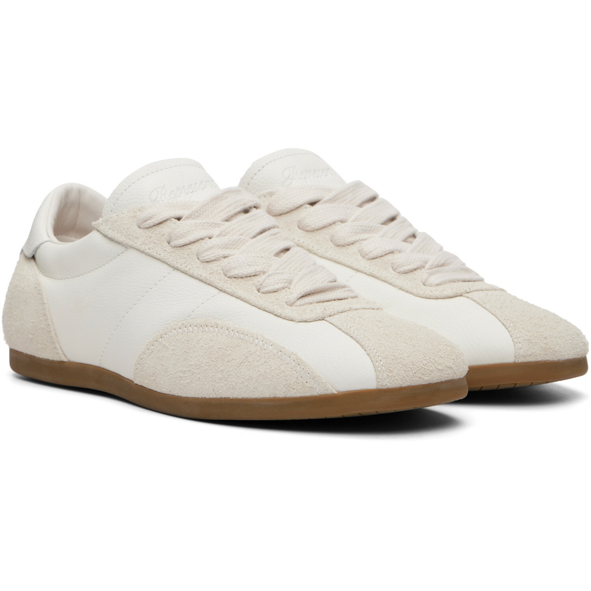 Represent White Low-Pro Leather Suede Sneakers