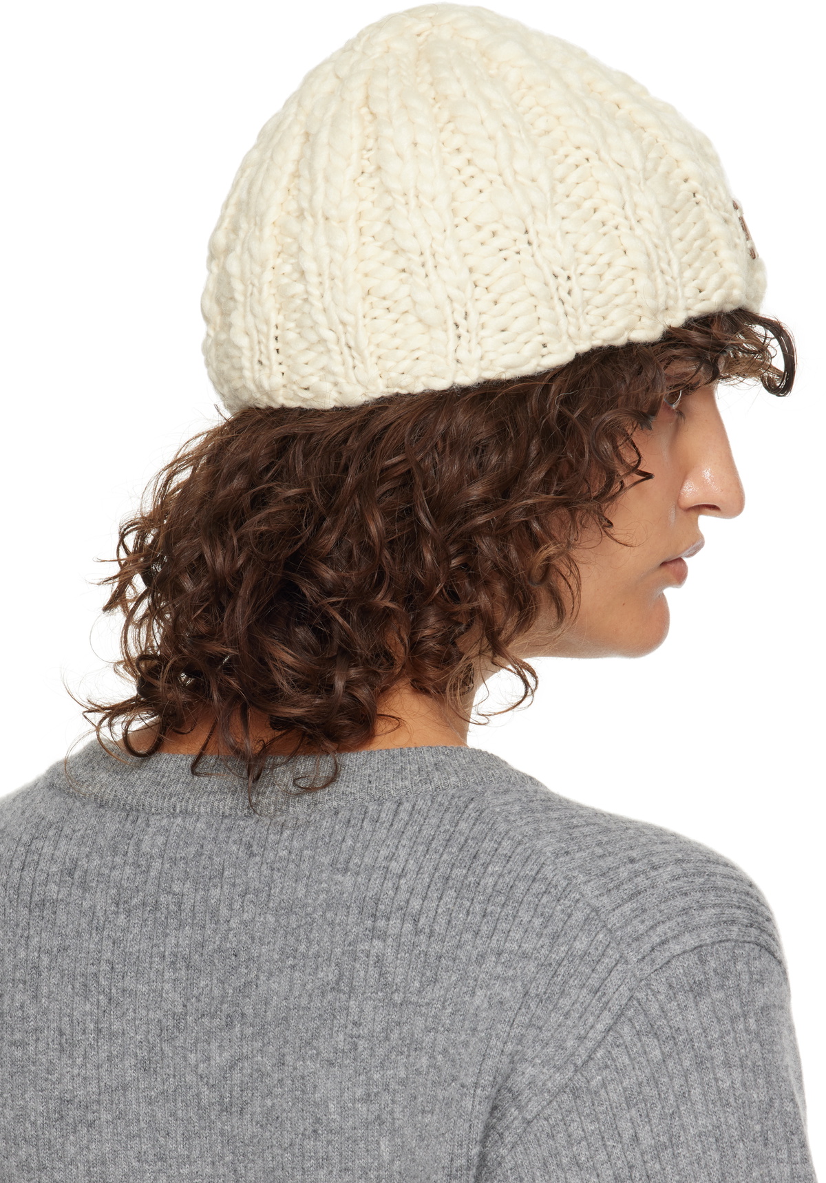 Chloé Off-White Extra Fine Wool & Silk Beanie