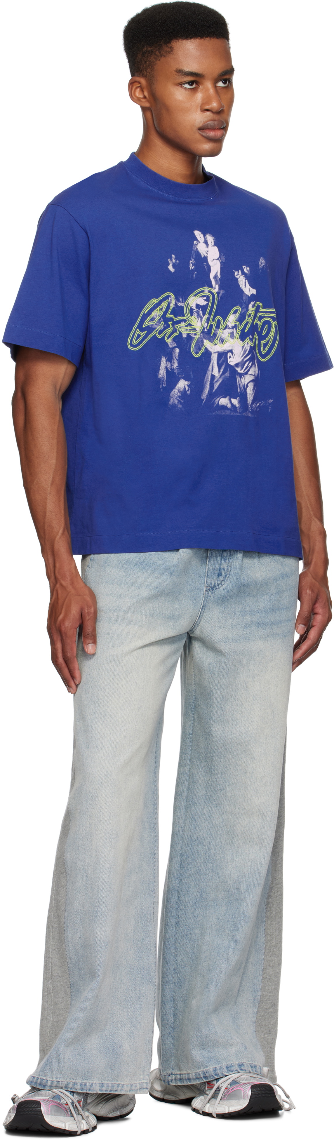 Off-White Blue Script Mary Skate T-shirt Off-White