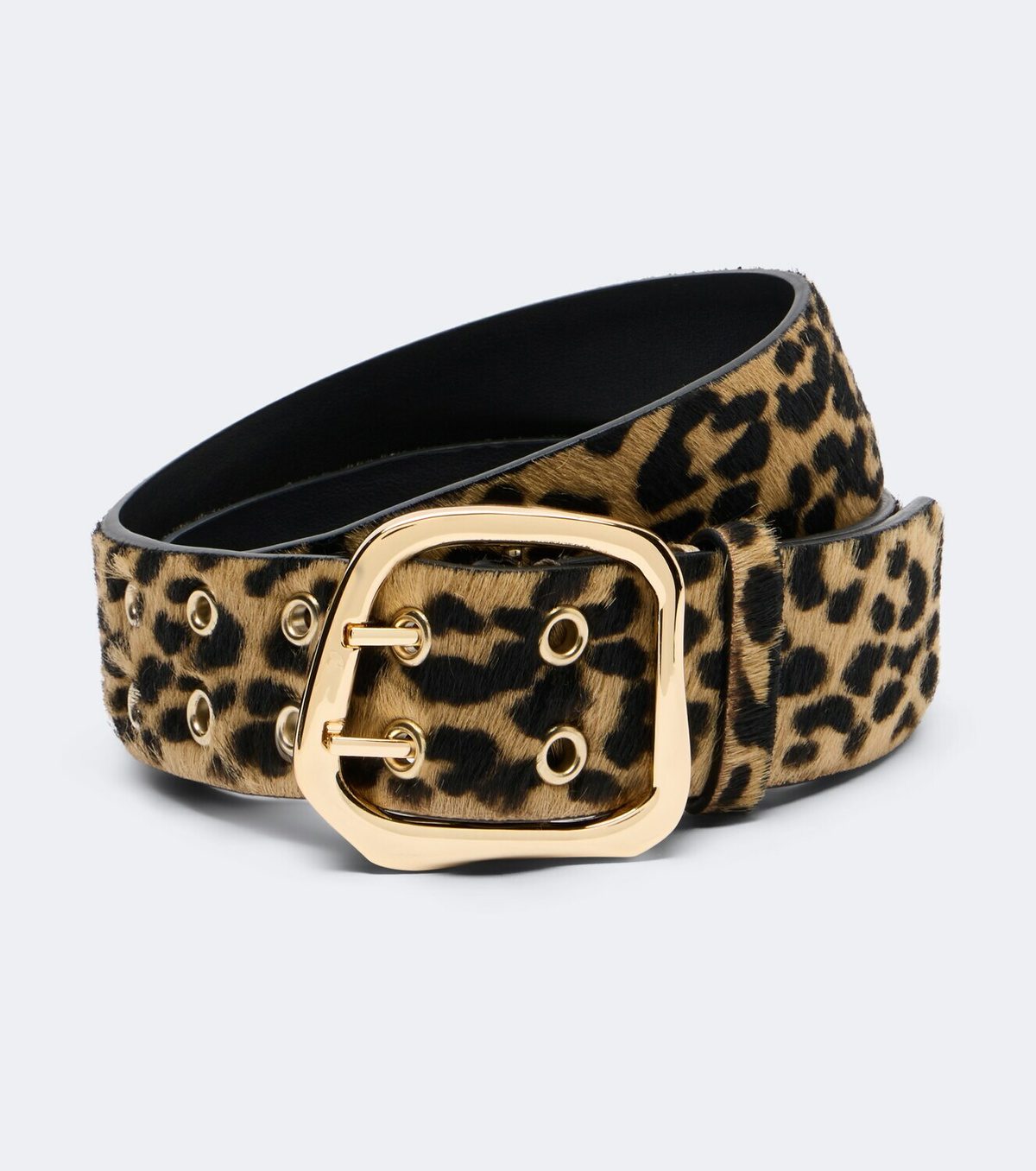 Amanu Wandile leopard-print calf hair belt