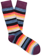 PAUL SMITH - Striped Textured-Knit Socks