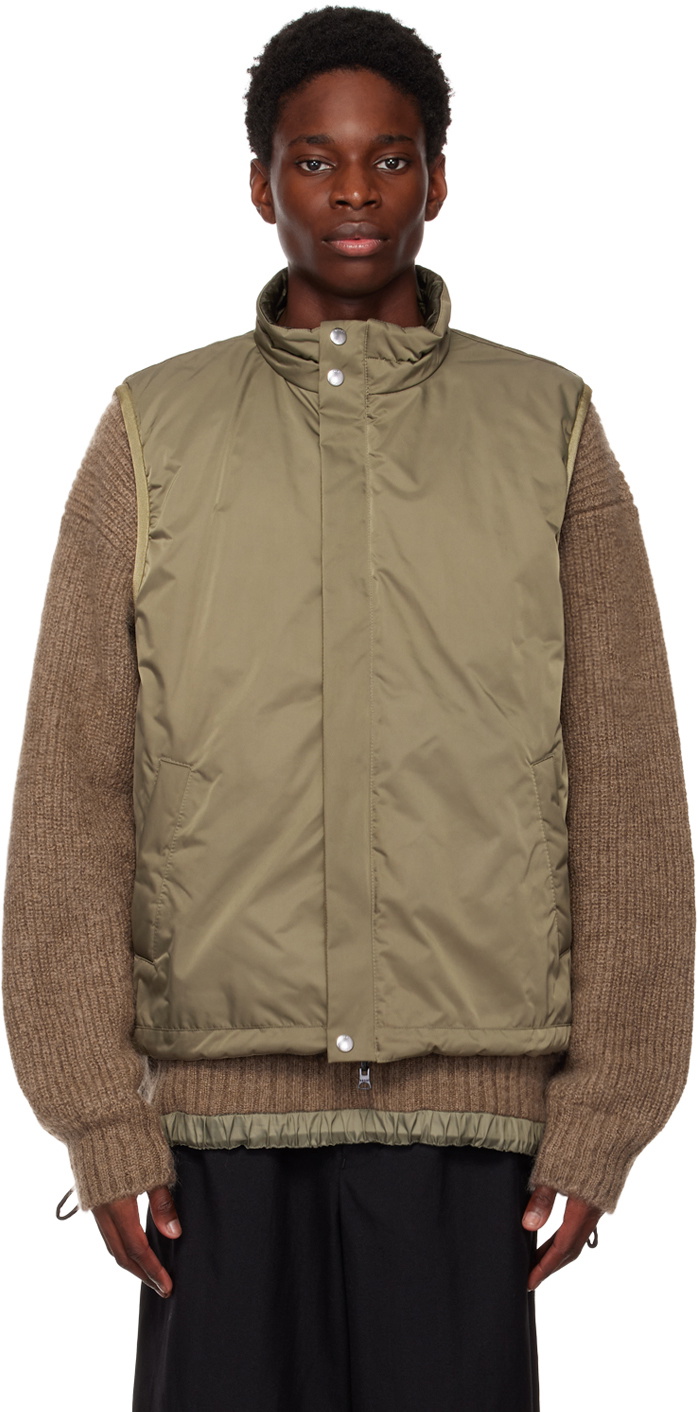 sacai Khaki Insulated Reversible Vest Sacai