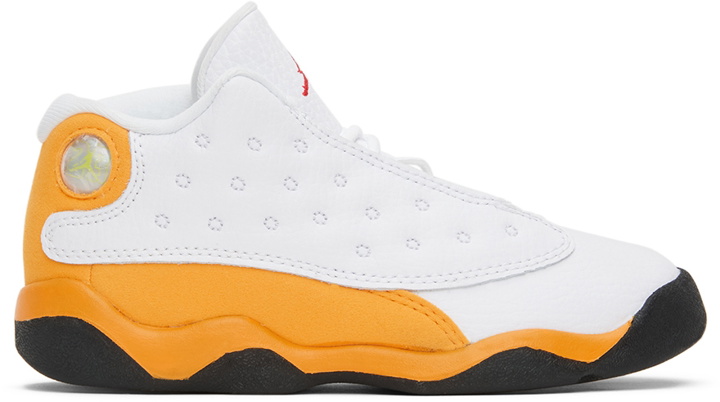 Photo: Nike Jordan Baby White & Orange Jordan 13 Retro Sneakers